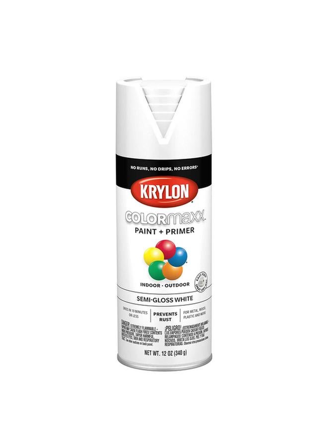 KRYLON Colormaxx Indoor and Outdoor Spray Paint and Primer Semi-Gloss White 12oz K05580007 - Image 2