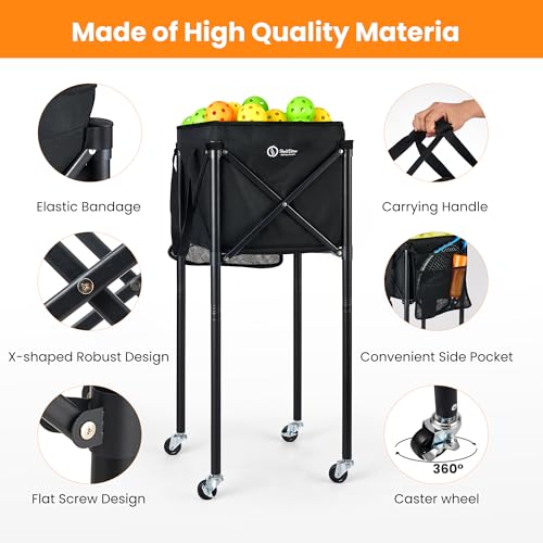 ShelfElites Portable Tennis Ball Hopper & Pickleball Basket - Multi-Sport Ball Collector for Training & Practice (Holds 170 Balls) - Image 2