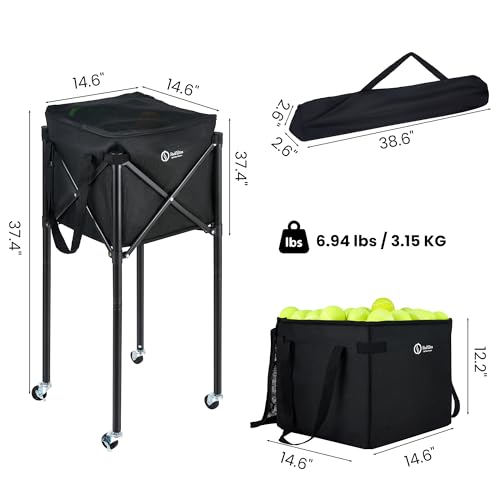 ShelfElites Portable Tennis Ball Hopper & Pickleball Basket - Multi-Sport Ball Collector for Training & Practice (Holds 170 Balls) - Image 5