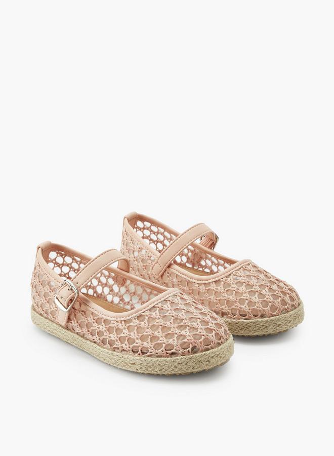 Peppermint Girls Hook & Loop Espadrille School Mary Jane Shoes - Image 1