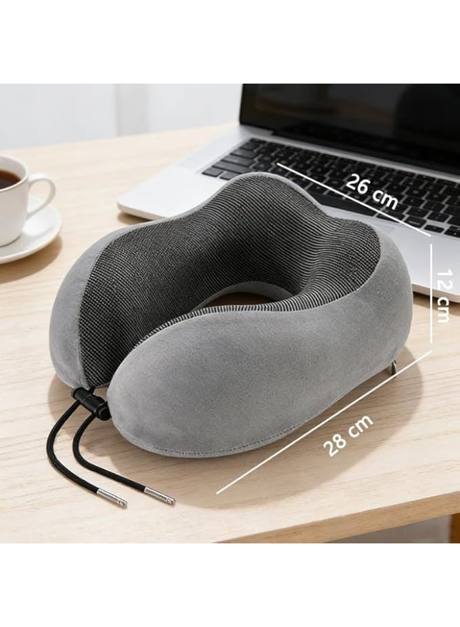 Travel Neck Pillow U-Shaped Memory Foam, Portable Head Support Cushion for Flights & Travel, Comfortable Sleep Rest Pillow - Image 4