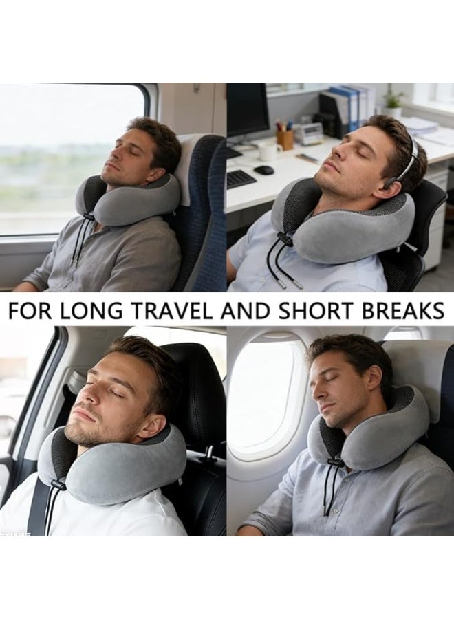 Travel Neck Pillow U-Shaped Memory Foam, Portable Head Support Cushion for Flights & Travel, Comfortable Sleep Rest Pillow - Image 1