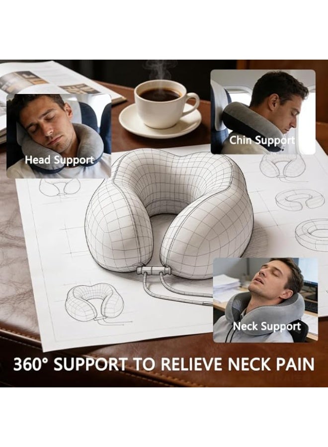 Travel Neck Pillow U-Shaped Memory Foam, Portable Head Support Cushion for Flights & Travel, Comfortable Sleep Rest Pillow - Image 3