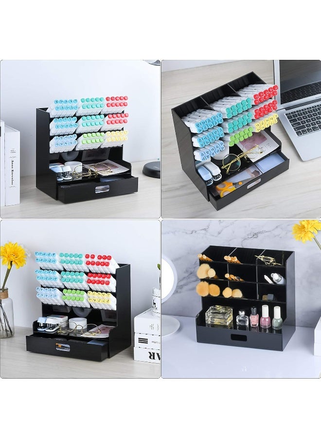 TPGP Acrylic Pen Organizer, Multi-Functional Desk Organizer Pen Holder Stationery, Marker Pen Organizer Storage & Art Supplies For Office, School, Home, Black - Image 4