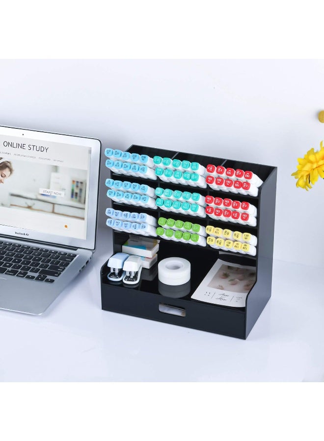 TPGP Acrylic Pen Organizer, Multi-Functional Desk Organizer Pen Holder Stationery, Marker Pen Organizer Storage & Art Supplies For Office, School, Home, Black - Image 3