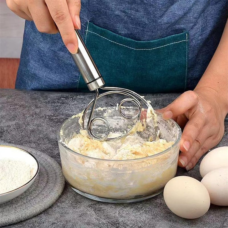 ONSUR Multifunctional Stainless Steel Dough Mixer with Hanging Hole, Durable Time-Saving Mixing Stick & Egg Beater for Home Kitchen Baking Accessories - Image 3