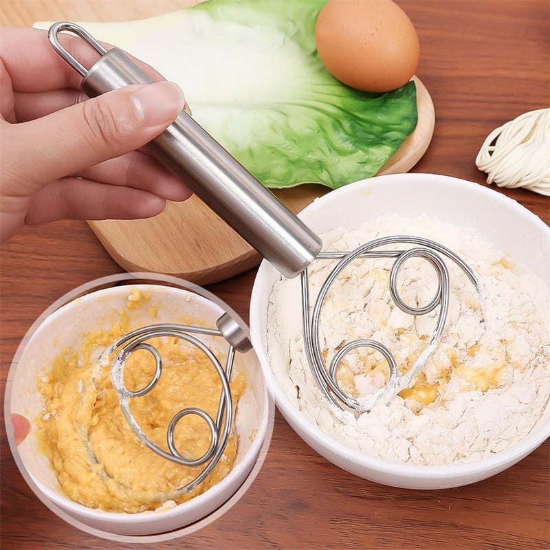 ONSUR Multifunctional Stainless Steel Dough Mixer with Hanging Hole, Durable Time-Saving Mixing Stick & Egg Beater for Home Kitchen Baking Accessories - Image 2
