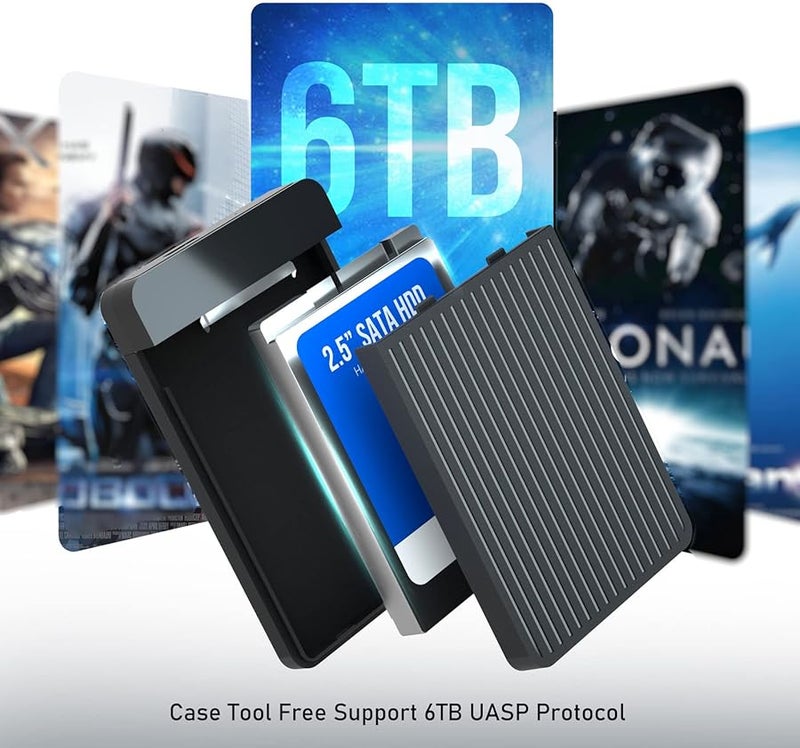2.5 بوصة علبة SSD منفذ USB C بروتوكول UASP التوصيل والتشغيل لـ SSD SATA مقاس 7 مم 9.5 مم حتى 6 تيرابايت - Image 5