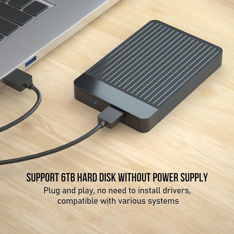 2.5 بوصة علبة SSD منفذ USB C بروتوكول UASP التوصيل والتشغيل لـ SSD SATA مقاس 7 مم 9.5 مم حتى 6 تيرابايت - Image 3