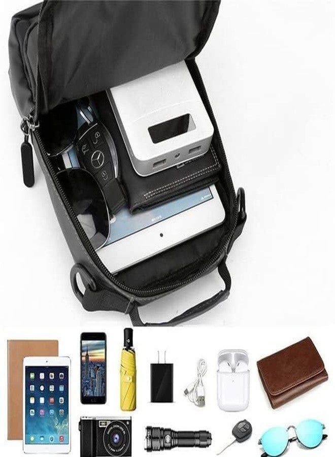 NISHIV Sling Bag for Men - Waterproof Crossbody Backpack with USB Charging Port - Ideal for Traveling, Camping, Hiking, Gym, Sports, Outdoor Activities (Black) - Image 5