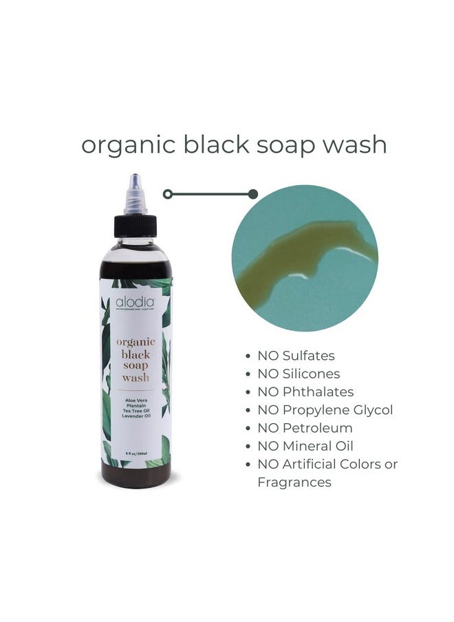 ALODIA - Nourish & Heal Organic Black Soap Wash With Plantain To Soothe Dry And Damaged Scalp 100% Organic And Natural 8 Ounces - Image 1