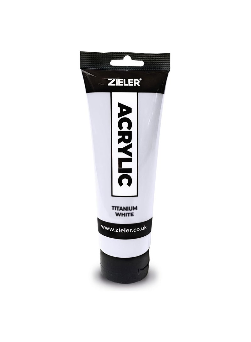 Zieler Premium Acrylic Paint Tube Titanium White 120ml Content - Image 1