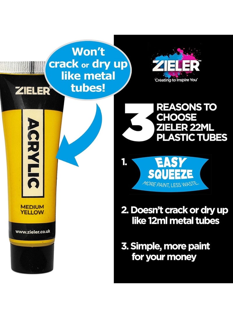 Zieler Premium Acrylic Paint Tube Titanium White 120ml Content - Image 3