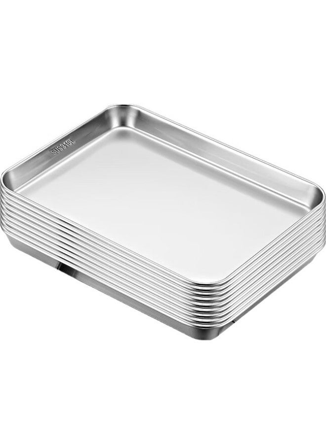Yutai 316 Stainless Steel Square Plate, Thickened Tray, Household Dumpling Plate, Rice Noodle Roll Steaming Plate, Cold Noodle Plate, Serving Plate, 26.5Cm - Image 1
