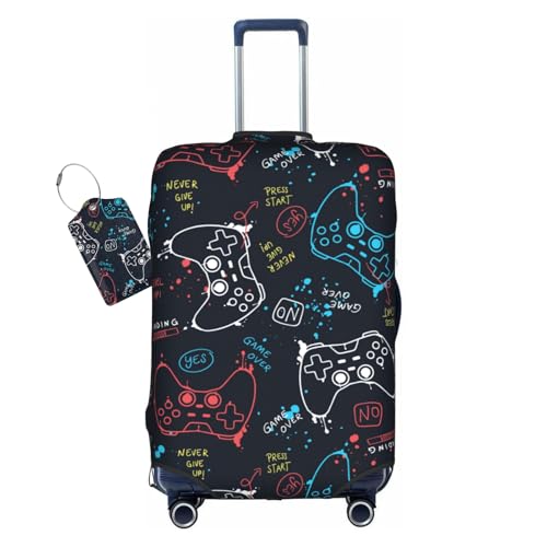 Vridoyt Joysticks Gamepad Game Luggage Cover Washable Suitcase Protector Gamer Luggage Tag Travel Birthday Gifts For Men Women M 2225 Inch Luggage - Image 1