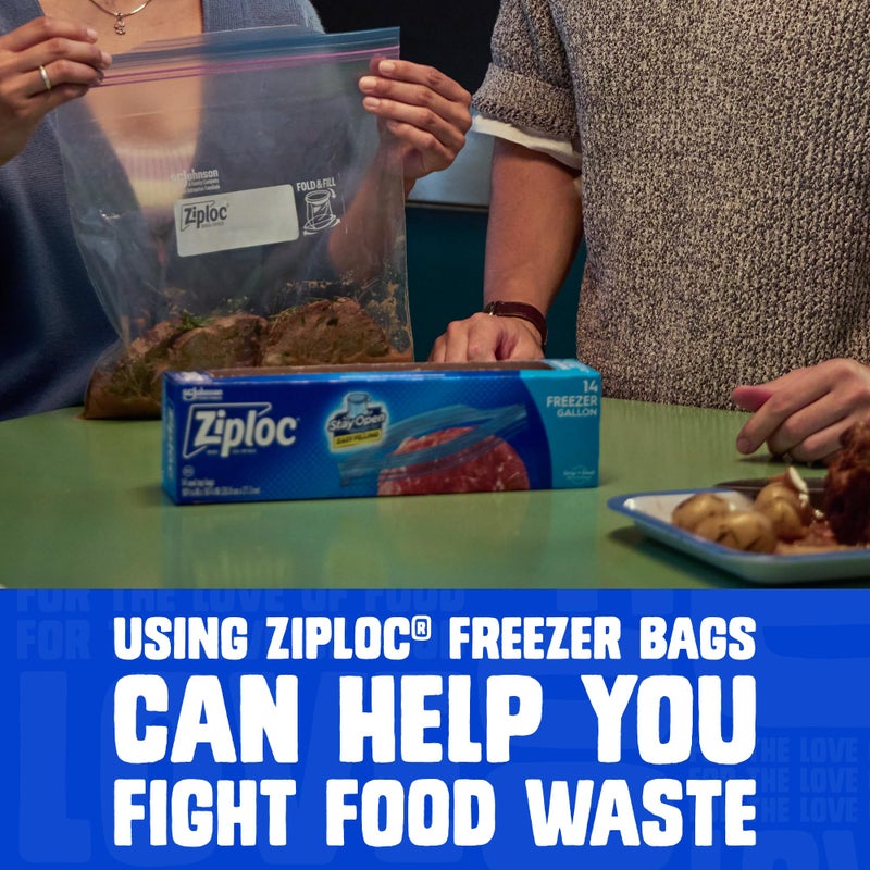 Ziploc Gallon Food Storage Freezer Bags, Stand-Up Bottom, Easy to Fill, 16 Count - Image 5