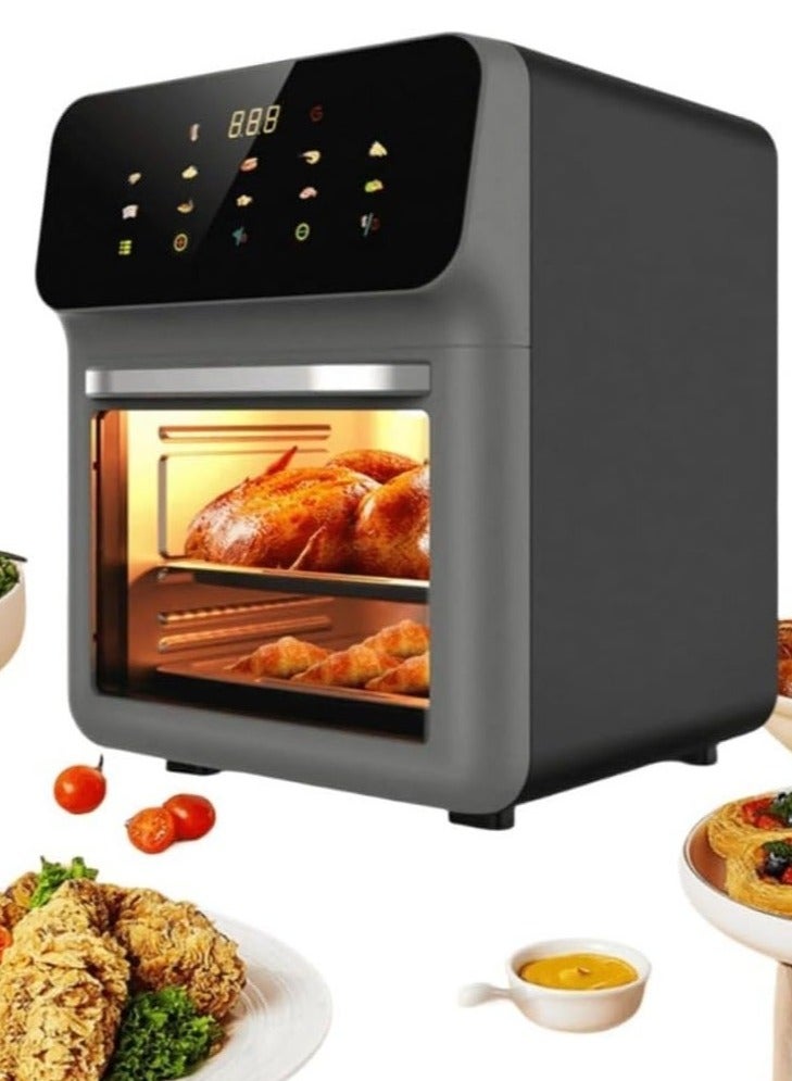 دينكس مقلاة هوائية كبيرة سعة 12 لترًا مع نافذة عرض كبيرة وشاشة لمس ذكية بقوة 1350 وات، فرن كهربائي متعدد الوظائف، مقلاة هوائية خالية من الزيت - Image 2