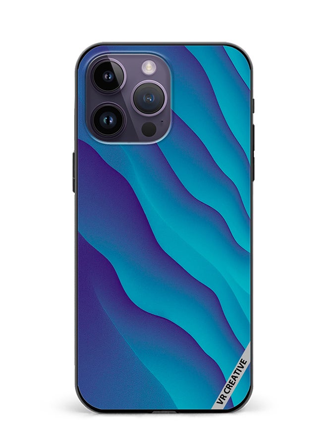 VR CREATIVE Protective Case Cover For Apple iPhone 15 Pro Blue Abstract Design Multicolour - Image 1