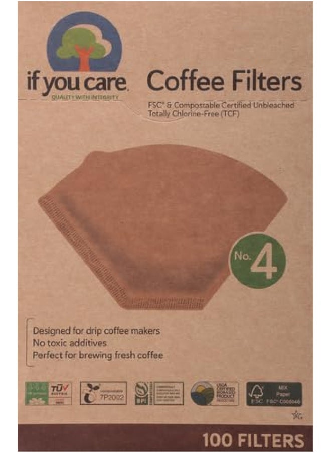 If you care - If You Care J25001 Coffee Filters  No. 4  100 Count. - Image 1
