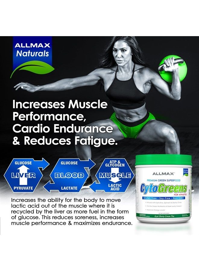 AllMax Nutrition Cytogreens Super Greens Powder, Infused with Spirulina, Spinach & Barley Grass, Supports Immune Health and Digestive Function, Vegan Friendly, 125 Grams - Image 4