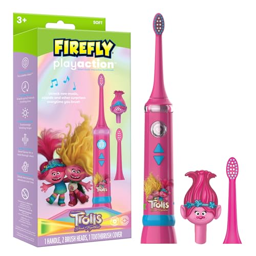 FIREFLY Play Action Trolls Smart Sonic Toothbrush Kit, Interactive Electric Toothbrush with Lights, Music and Games, Batteries Included, Ages 3+ - Image 1