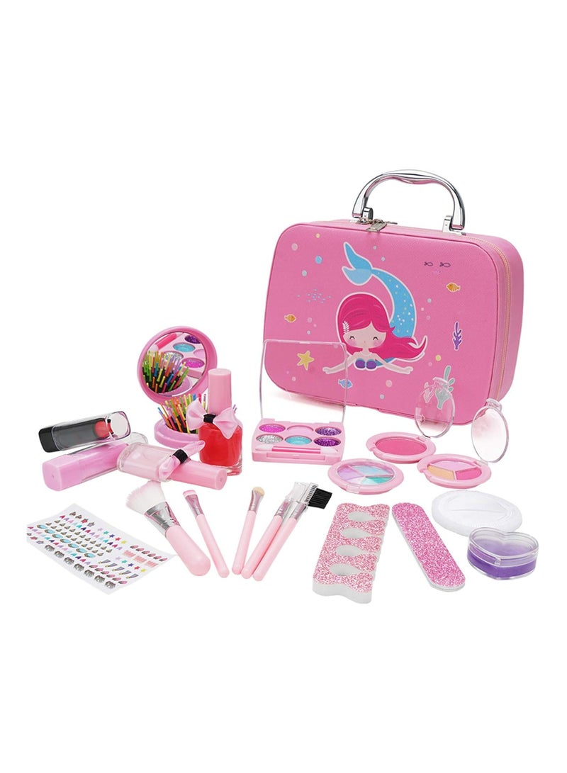 بلومنغ تايم طقم مكياج مع حقيبة تخزين لون وردي محمول ومتين وقابل للغسل - Image 4