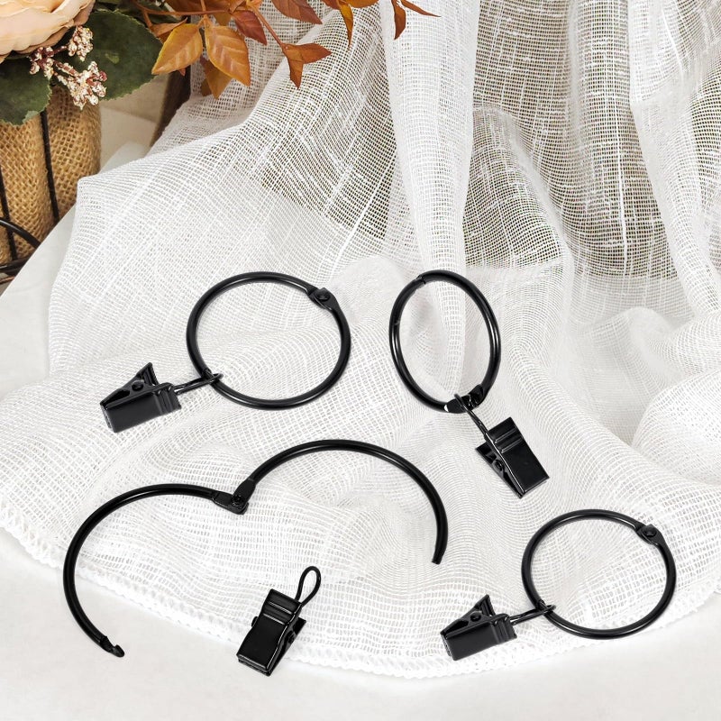 Awtok 34 PCS Openable Curtain Rings with Clips, 1.25-Inch Inner Diameter Open Drapery Clips with Hooks Fit UP to 1.0" Diameter Curtain Rods, Hooks for Hanging Drapes Hat Bows (1.25" I D Set of 34) - Image 3