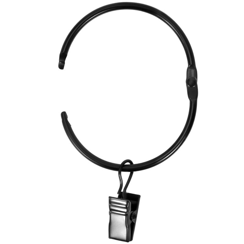 Awtok 34 PCS Openable Curtain Rings with Clips, 1.25-Inch Inner Diameter Open Drapery Clips with Hooks Fit UP to 1.0" Diameter Curtain Rods, Hooks for Hanging Drapes Hat Bows (1.25" I D Set of 34) - Image 1
