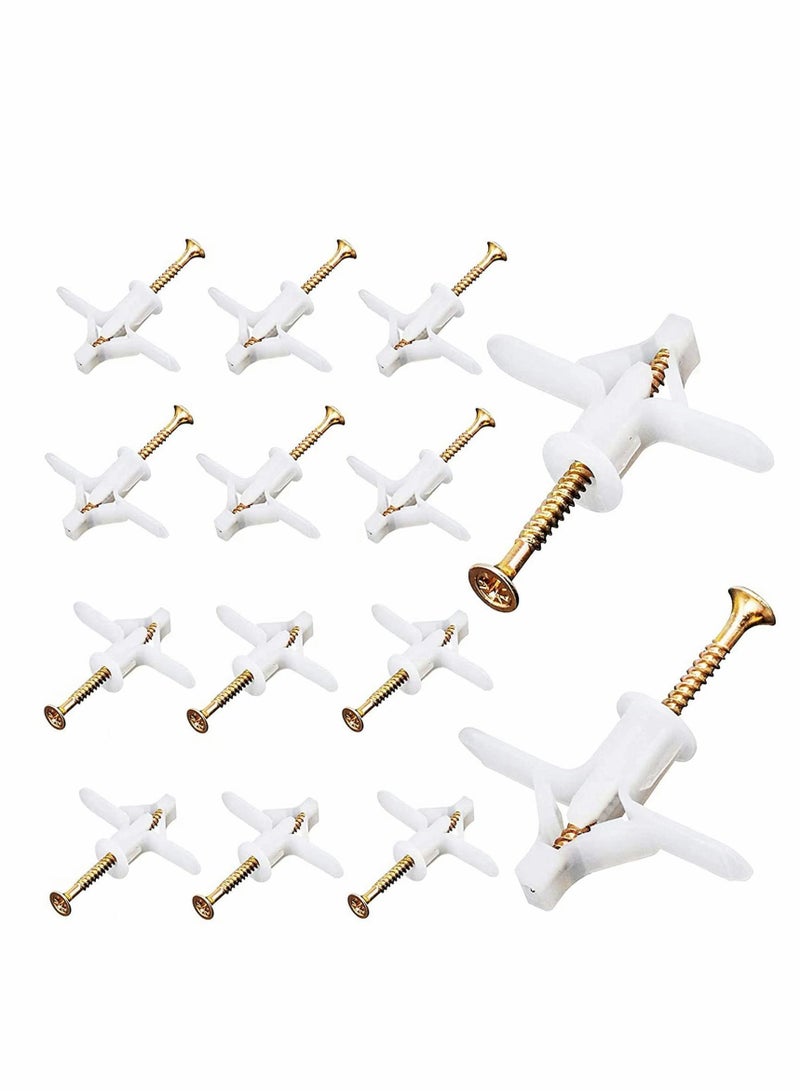 واي آند دي Plugs and Screws for Plasterboard Wall, 50 Pcs Wall Fixing Plastic Expansion Plug Set  - Image 1