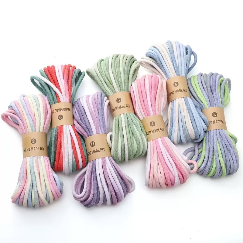 Blue Purple 10/33ft Hand-Dyed Gradient Braided Cord 4mm Thick Multicolor for Gift Wrapping Macramé Beading - Image 3