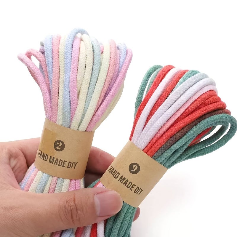 Blue Purple 10/33ft Hand-Dyed Gradient Braided Cord 4mm Thick Multicolor for Gift Wrapping Macramé Beading - Image 5