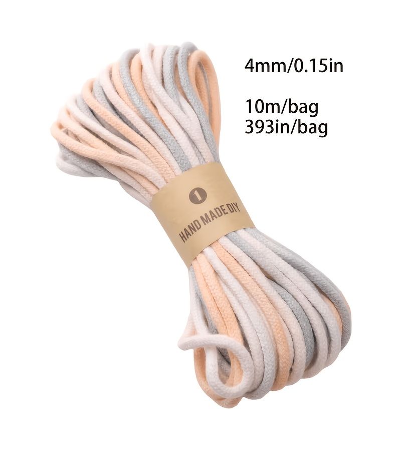 Blue Purple 10/33ft Hand-Dyed Gradient Braided Cord 4mm Thick Multicolor for Gift Wrapping Macramé Beading - Image 4