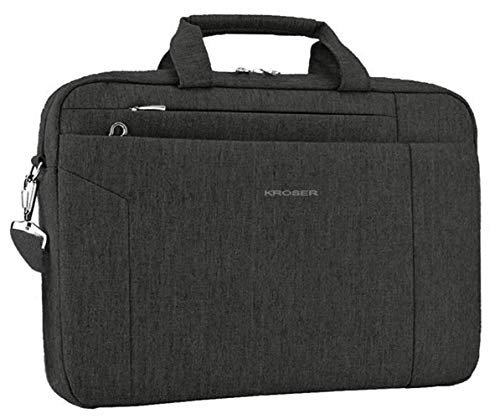 KROSER Laptop Bag 156 Inch Briefcase Shoulder Bag Water Repellent Laptop Bag Bussiness Carrying Handbag Laptop Sleeve for Women and MenCharcoal Black - Image 1