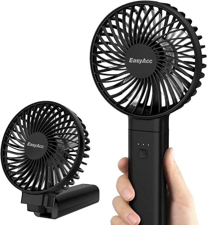EasyAcc Personal Fans Portable Rechargeable, Washable Guard + Powerful + 180°Foldable + Professional ODM Fan + Durable, 4 Speeds Portable Cooling Fan for Travel Outdoor Office - Image 1
