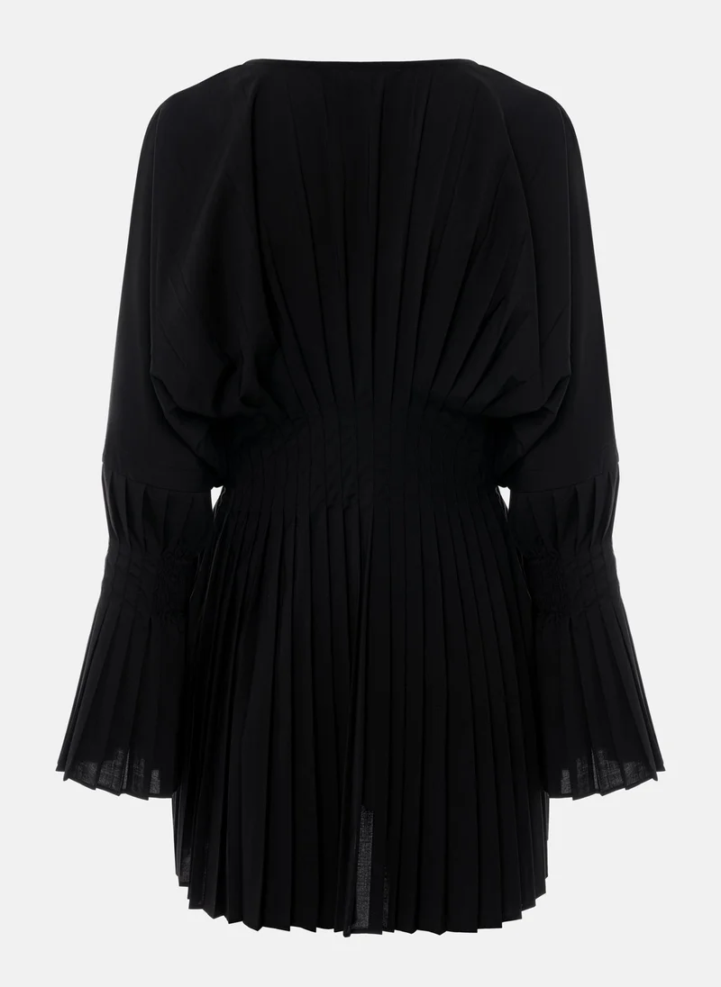 Lichi Mini dress with pleating and front zip