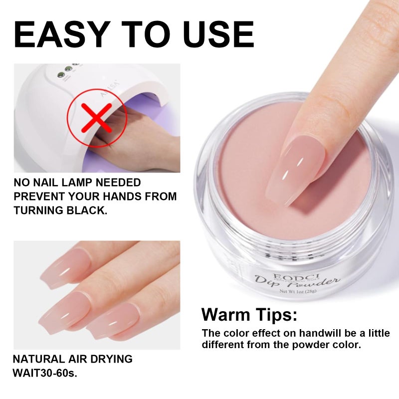 EODCI Powder Dip Beauty Collection, Opal Flakes/Glitter Blue Dipping powder No Needed UV/LED Light Curing 14+ Long Lasting Dip Nail Colors For Professionals & At-Home DIY 1oz - Image 5