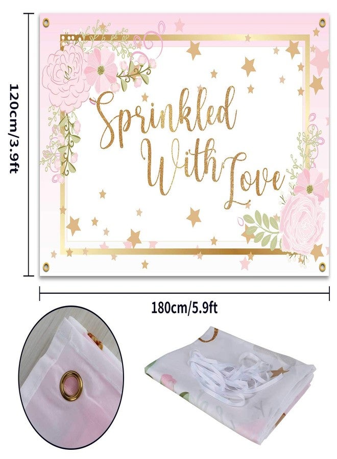 PAKBOOM Sprinkled with Love Backdrop Banner - Baby Shower Party Decorations for Boy Girl - 6x4ft - Image 2