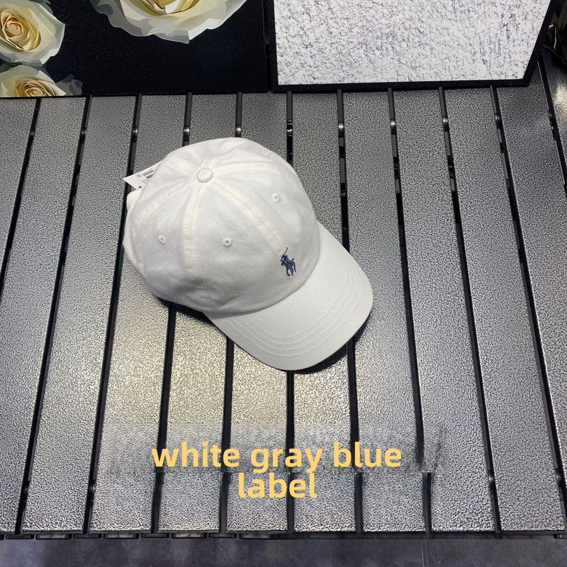 New Version Polo Cap Unisex Soft Top Pink Casual Sun Hat White gray blue label