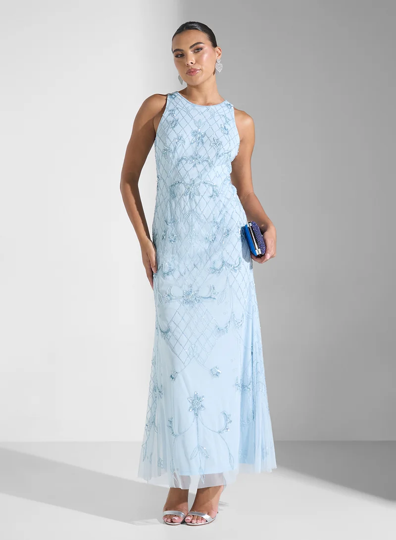 Namshi x Floral Embellished Dress