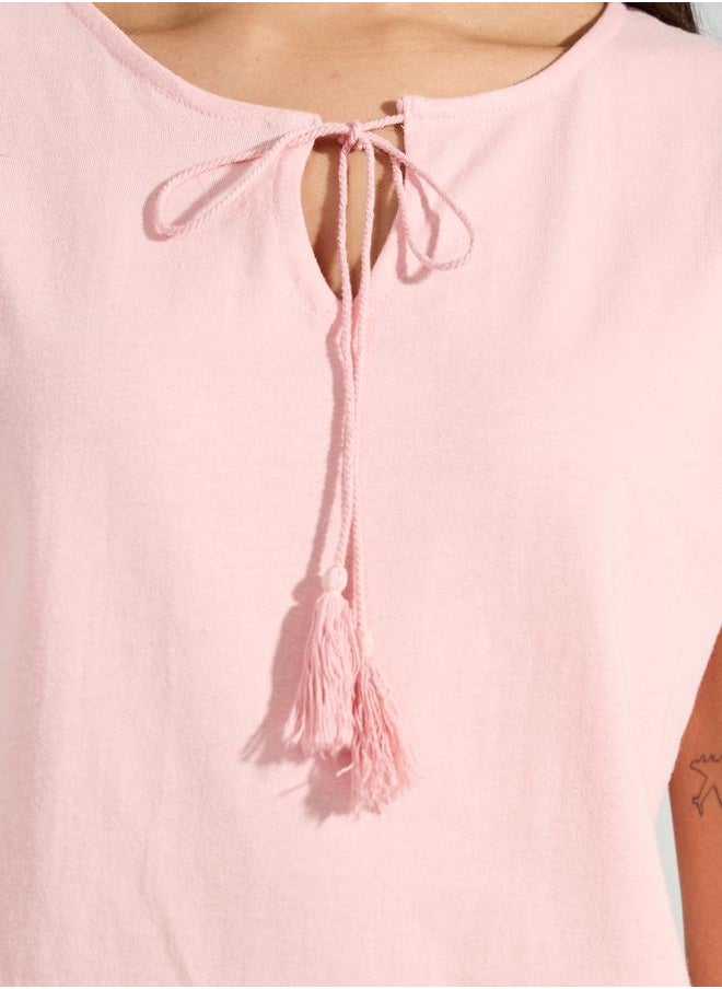 Styli - Tassel Tie T-Shirt & Geo Capri Set - Image 1