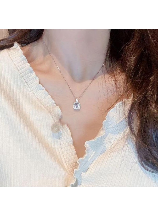 Paxuan - 4Pcs Cubic Zirconia Wedding Jewelry Sets For Bride Bridesmaid Cubic Zirconia Pendant Necklace Earrings Link Tennis Bracelet Open Ring Set For Women Birthday/Valentine'S Day/Mother'S Day/Christmas - Image 1