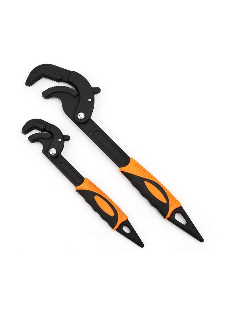 SYOSI 2 Piece Multi-Function Universal Wrench Set Self Adjusting Spanner Quick Power Grip Pipe Wrench For Auto Repair And Home Maintenance - Image 1