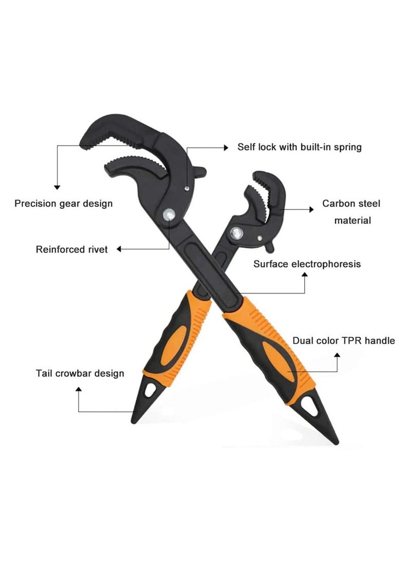 SYOSI 2 Piece Multi-Function Universal Wrench Set Self Adjusting Spanner Quick Power Grip Pipe Wrench For Auto Repair And Home Maintenance - Image 4