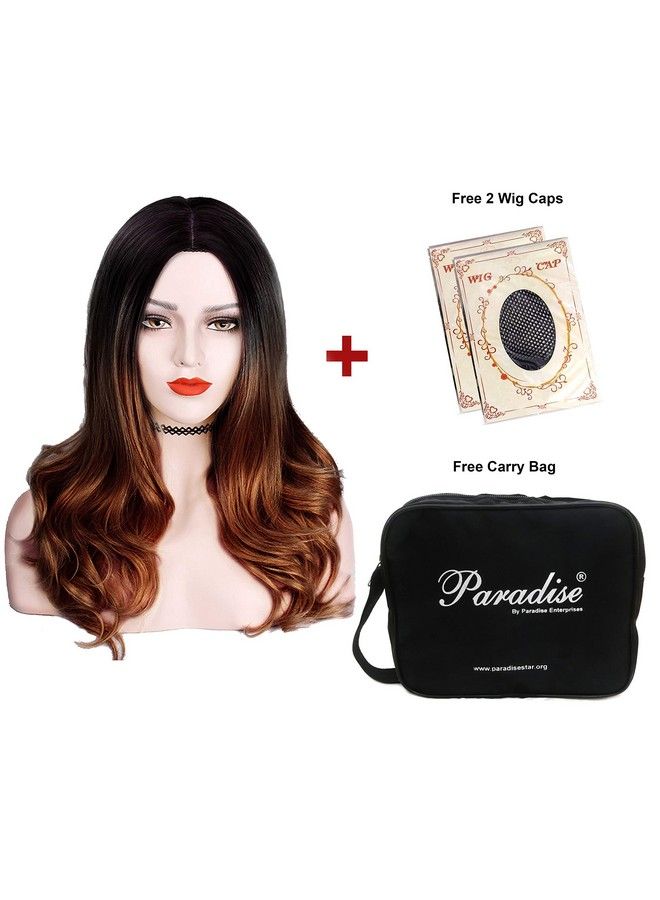Paradise Full Head Synthetic Women Wigs Long/Women Wigs Natural Hair (Curly Black + Ombre) (Free 2 Wig Cap+ Carry Pouch)  - Image 4