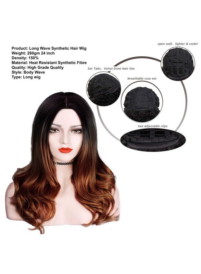 Paradise Full Head Synthetic Women Wigs Long/Women Wigs Natural Hair (Curly Black + Ombre) (Free 2 Wig Cap+ Carry Pouch)  - Image 3