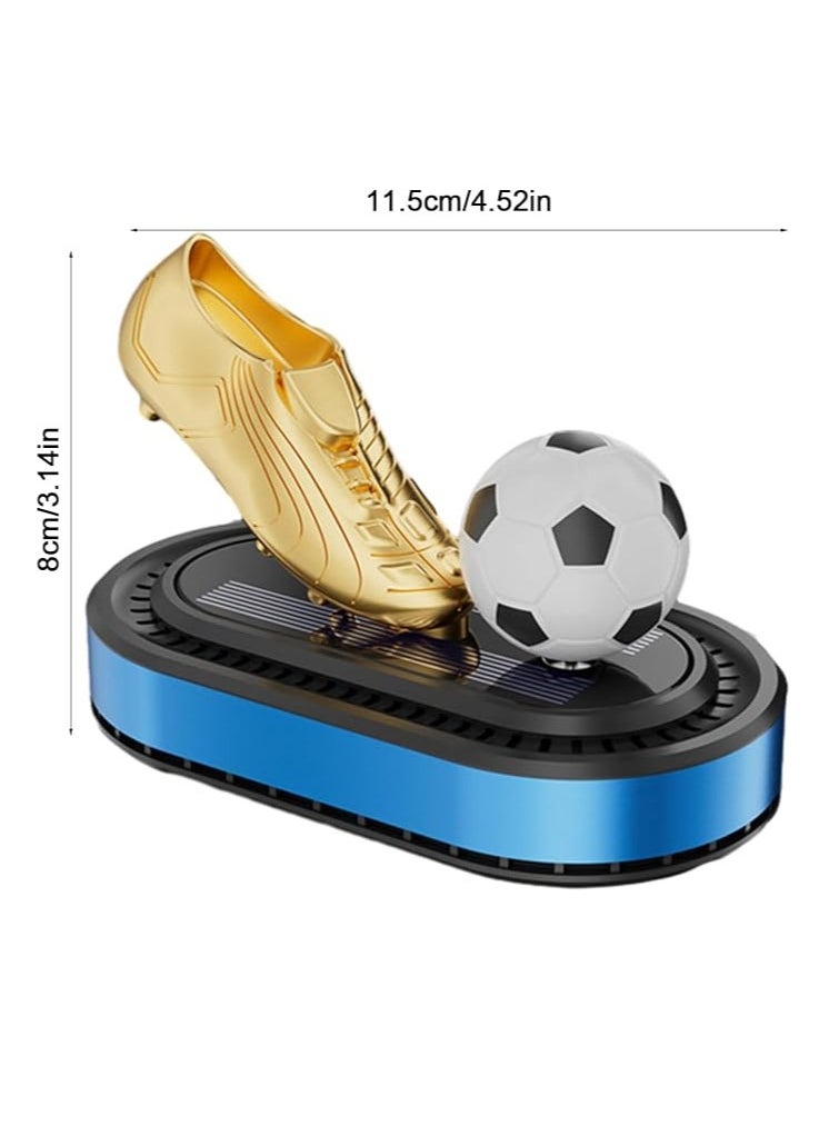 Beautifully Designed Football with Golden Boot Solar Powered Car Perfume Diffuser/Dispenser For Car Dashboard, Auto Rotation Fan