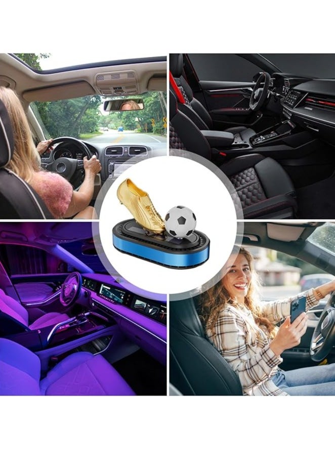 Beautifully Designed Football with Golden Boot Solar Powered Car Perfume Diffuser/Dispenser For Car Dashboard, Auto Rotation Fan