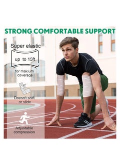KASTWAVE 12 Pack Elastic Bandage Wrap with Self Closure on Both Ends Compression Bandage for Legs, Knees, Ankles, Wrists, Elbows, Shoulders, Athletic Stretchable Bandage Wrap (2 Inch)  - Image 3