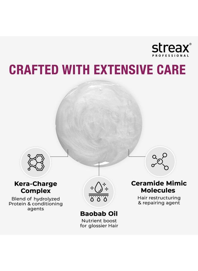 Streax Professional شامبو ستريكس بروفيشينال كانفولين، للعناية بالشعر المستقيم بعد التمليس، مع مركب كيرا-تشينج، خالي من البارابين، خالي من الكبريتات، 1 لتر - Image 3