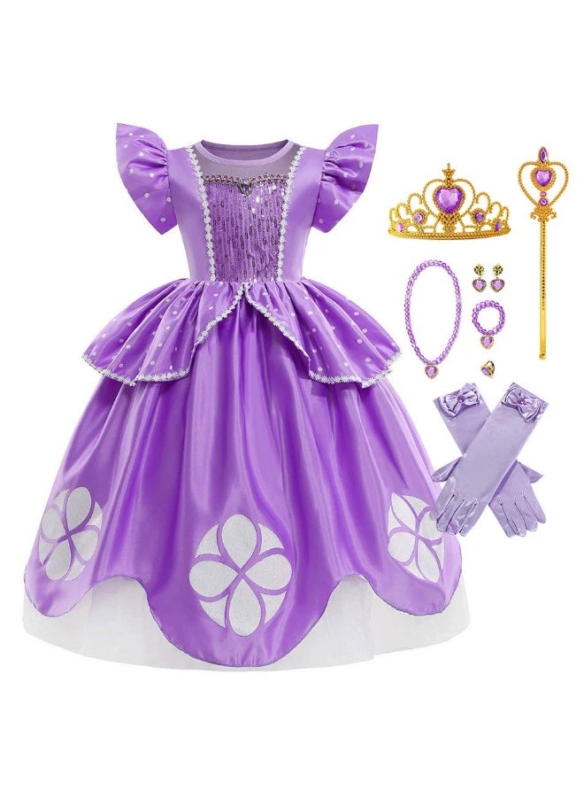 NIBEMINENT Princess Sofia Dress for Children on Halloween, Sofia performance dress - Image 1
